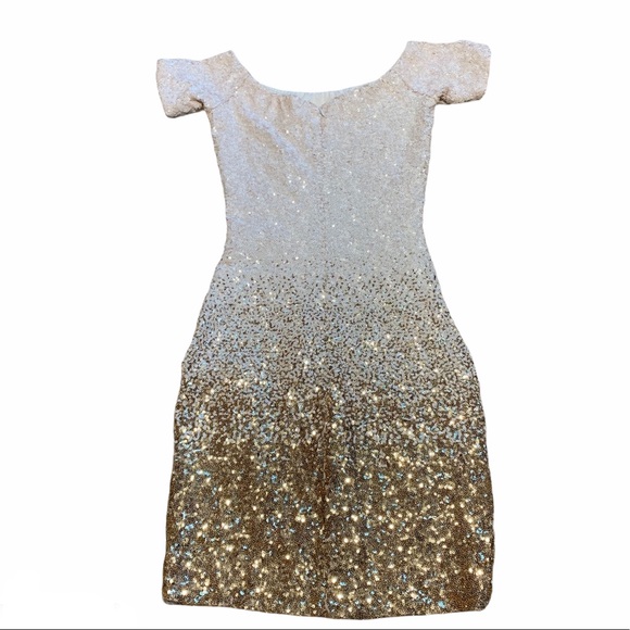 Dress The Population Ombré White & Gold Dress - Picture 6 of 7